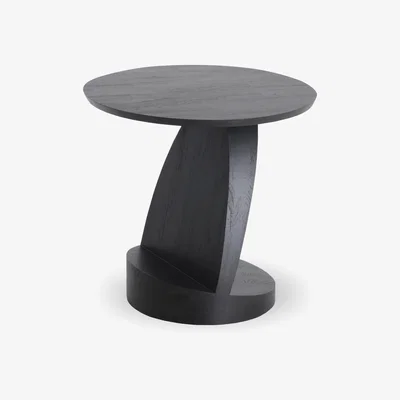Made in Design Oblic End table - / Teak - Ø 52 cm by Ethnicraft Black