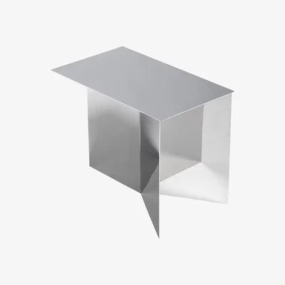 Made in Design Slit Oblong End table - 49 x 27 cm by Hay Silver/Metal
