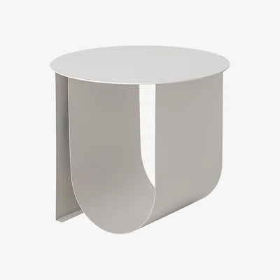 Made in Design Cher End table - / Ø 43 cm - Metal / Built-in magazine holder by Bloomingville Grey