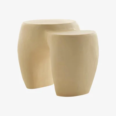 Made in Design Dune Small End table ceramic beige / 60 x 43.5 x H 45 cm - Mogg