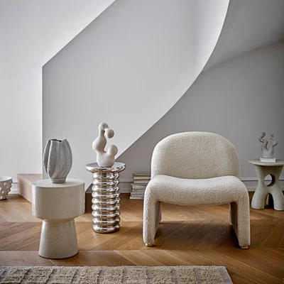 Made in Design Spike End table ceramic silver / Ø 30 x H 50 cm - Bloomingville