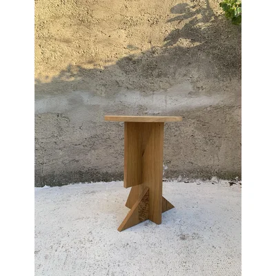 Made in Design Totem End table - / Oak - Ø 36 x H 48 cm by Axel Chay Natural wood