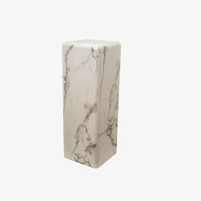 Made in Design Marble look Large End table - / H 91 cm – Marble effect by Pols Potten White