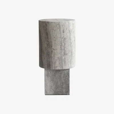 Made in Design Column End table stone grey / Ø 25 x H 50 cm - Travertine - 101 COPENHAGEN