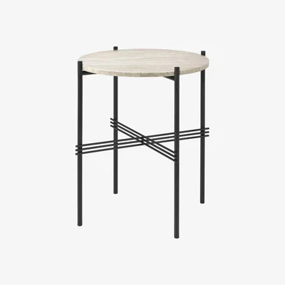 Made in Design TS OUTDOOR End table - / Travertine - Ø 40 x H 51 cm by Gubi Beige