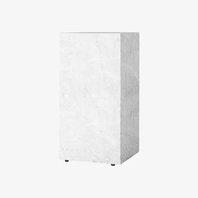 Made in Design Plinth Tall End table - / Marble - 30 x 30 x H 51  cm by Menu White