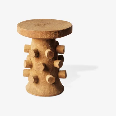 Made in Design Stub End table - / Stool - Hand-carved wood / Ø 35.5 x H 46 cm by Pols Potten Natural wood