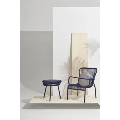 Made in Design Loop Rope End table - / Hand-woven polyethylene cord by Vincent Sheppard Blue