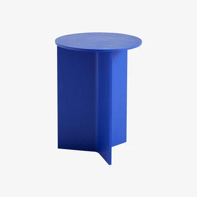Made in Design Slit Wood End table - / Top - Ø 35 X H 47 cm / Wood by Hay Blue