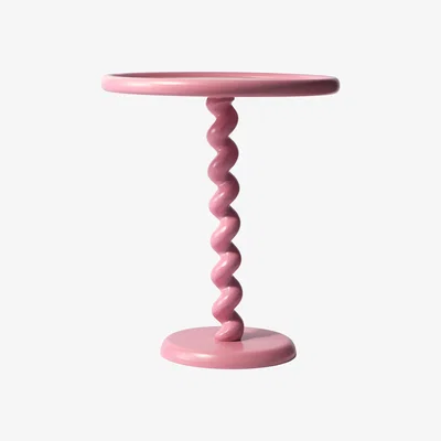 Made in Design Twister End table - / Ø 46 x H 56 cm - Cast aluminium by Pols Potten Pink