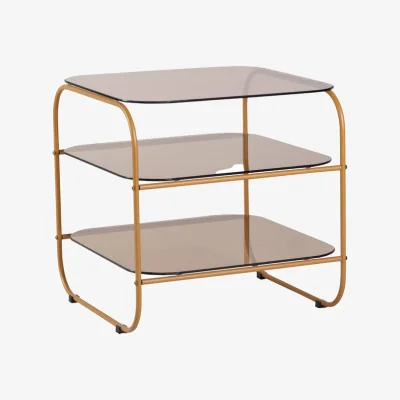 Made in Design Echo End table glass brown / 41 x 41 x H 42 cm - HÜBSCH