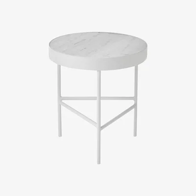Made in Design Marble Medium End table - Ø 40 x H 45 cm by Ferm Living White