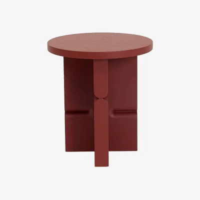 Made in Design Coloured Wood Noon End table wood red / Ø 38 x H 42.5 cm - NOBODINOZ