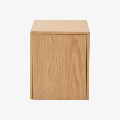 Made in Design Mass End table natural wood / Drawer - 40 x 40 x H 47 cm - NEW WORKS