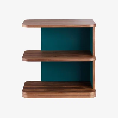 Made in Design Module le E End table blue natural wood / 50 x 35 cm x H 50 cm - Maison Sarah Lavoine
