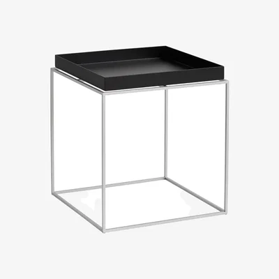 Made in Design Tray Silicon End table metal black / 40 x 40 x H 44 cm - Hay