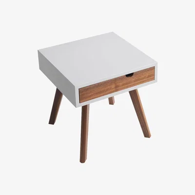 Made in Design Io e Te End table - 1 drawer by Horm White/Natural wood