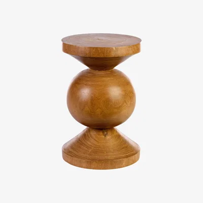 Made in Design Ball End table - / Hand-carved wood by Pols Potten Natural wood