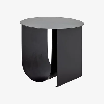 Made in Design Cher End table metal black / Ø 43 cm - Built-in magazine rack - Bloomingville