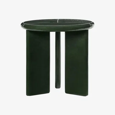 Made in Design Deya End table stone green / Ø 47 x H 45 cm - Enamelled concrete - Ferm Living