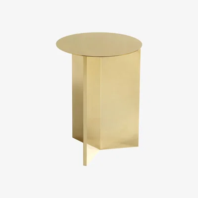 Made in Design Slit Round End table - / Top - Ø 35 X H 47 cm by Hay Gold/Metal
