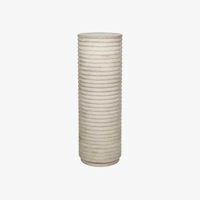 Made in Design Rillo Podium End table ceramic beige / Ø 36 x H 106 cm - BROSTE COPENHAGEN