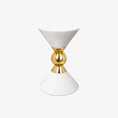 Made in Design Canaan Accent Side table - / Marble & brass - Ø 30 x H 46 cm by Jonathan Adler White