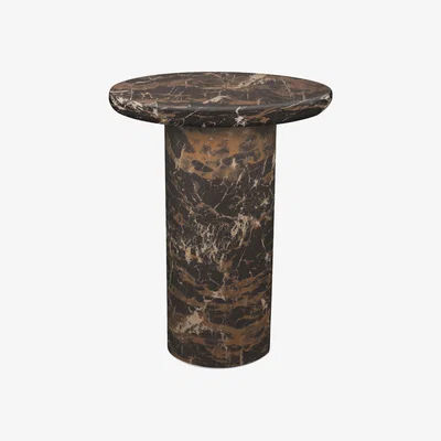 Made in Design Mob End table - / Ø 40 x H 50 cm - Marble look by Pols Potten Brown/Black