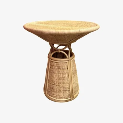 Made in Design Toffee Small End table cane & fibres beige / Ø 50 x H 55 cm - POPUS EDITIONS