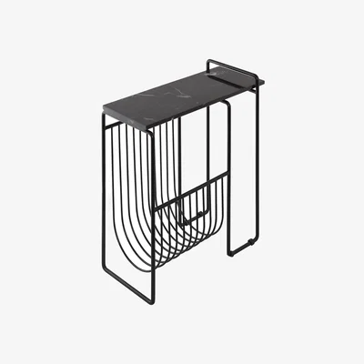 Made in Design Sino End table stone black / Magazine rack - Marble / 45 x 21 x H 51 cm - AYTM