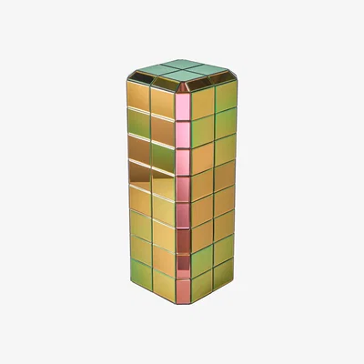 Made in Design Pixel Large End table - / Iridescent glass - 31 x 31 x H 87 cm by Pols Potten Multicoloured