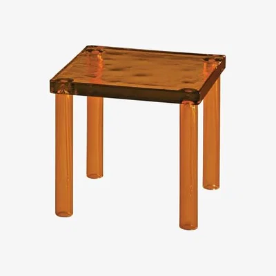 Made in Design Nesting End table glass orange / Bouroullec - 42 x 42 x H 34 cm - Glas Italia