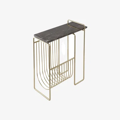 Made in Design End table Sino stone / Magazine rack - Marble / 45 x 21 x H 51 cm - AYTM