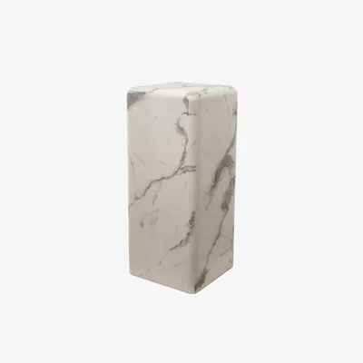 Made in Design Marble look Medium End table - / H 76 cm – Marble effect by Pols Potten White
