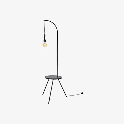 Made in Design Studio Simple Illuminated side table - / Ø 50 x H 160 cm by Serax Black