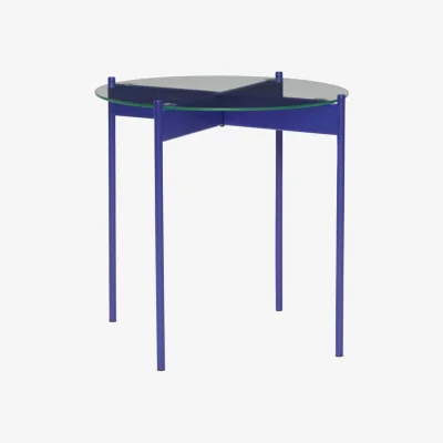 Made in Design Beam End table glass blue / Ø 45 x H 42 cm - HÜBSCH