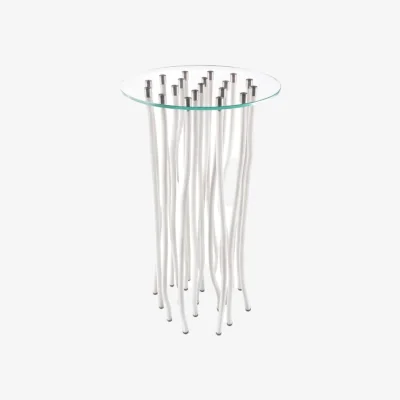 Made in Design Org End table glass transparent / Ø 60 cm x H 110 cm - Fabio Novembre, 2001 - Cappellini