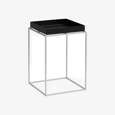 Made in Design Tray Small Silicon High End table metal black / 30 x 30 x H 44 cm - Hay