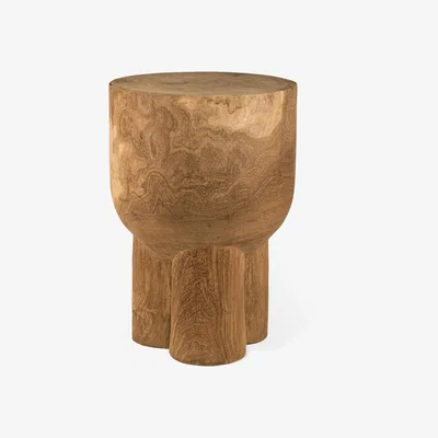 Made in Design Pile End table - / End table - Hand-sculpted wood by Pols Potten Natural wood