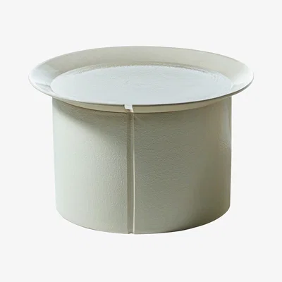 Made in Design Brise End table ceramic white beige / Ø 46 x H 51 cm - Ceramic - Gervasoni