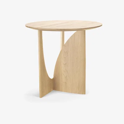 Made in Design Geometric End table - / Solid oak - Ø 51 cm by Ethnicraft Natural wood
