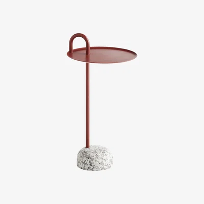 Made in Design Bowler End table - / Metal & granite by Hay Red
