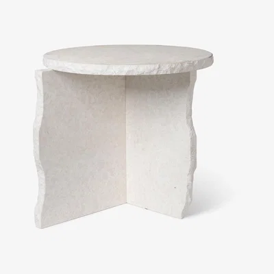 Made in Design Mineral Sculptural End table - / Ø 52 x H 50 cm - Marble by Ferm Living White