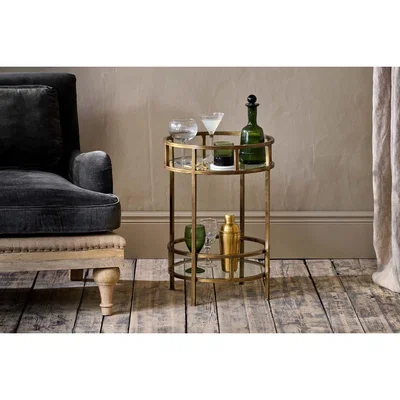 Nkuku Nkuku Nakuru Iron & Glass Drinks Table | Furniture | Brass