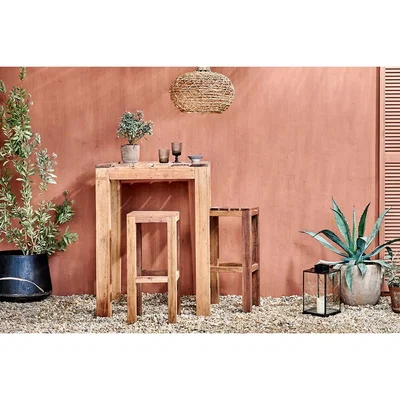 Nkuku Nkuku Jaisalmer Reclaimed Wood Bar Table | Furniture | Black & Brown