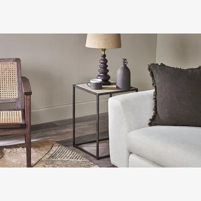 Nkuku Nkuku Rishin Grooved Wood Side Table | Tables | Natural