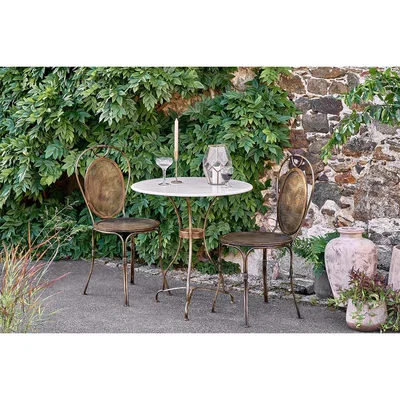 Nkuku Nkuku Parwaha Iron Bistro Table | Outdoor Living | Black | 4 Seater