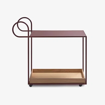 Nordic Nest KLONG Julius serving trolley Red oak tray