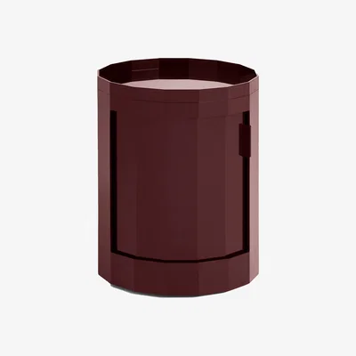 Nordic Nest HAY Facet Cabinet low side table feet/wheels 49 cm Burgundy