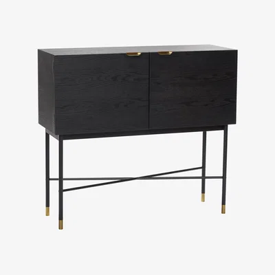Nordic Nest Hübsch Side table 100x90 cm Ash-black-brass